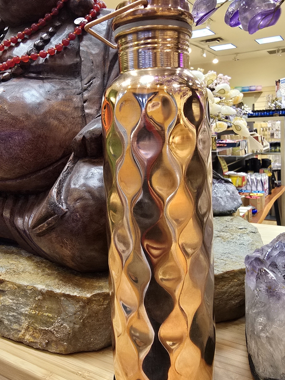 Textured Copper-Tone Decorative Vase - Copper - Picture 3 of 7